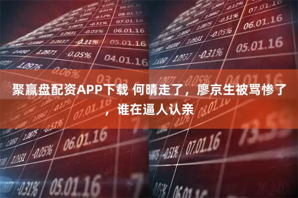 聚赢盘配资APP下载 何晴走了，廖京生被骂惨了，谁在逼人认亲