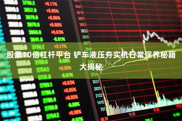 股票10倍杠杆平台 铲车液压夯实机日常保养秘籍大揭秘